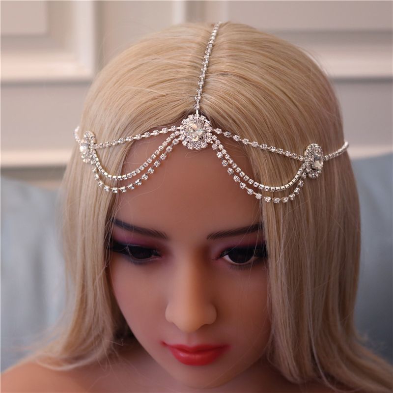 Rhinestone Bridal Hair Chain Accesories 