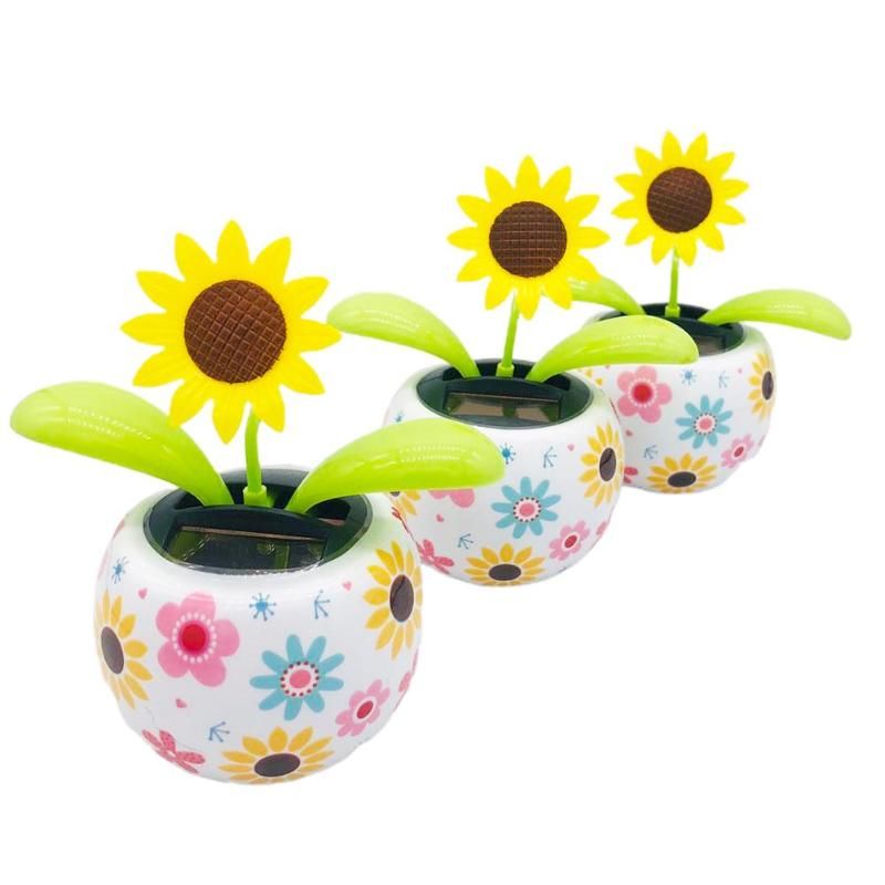6 Style Creative Solar Powered Dancing Flower Car Dashboard Ornaments Swinging Toy Car