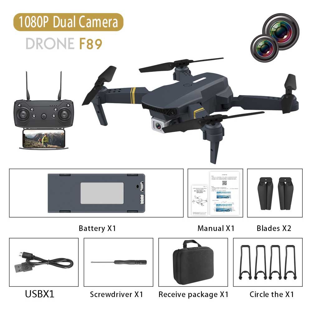 Drone Caméra Enfants Adultes Pliable - 720P/1080P/4K HD Grand Angle  Débutant FR