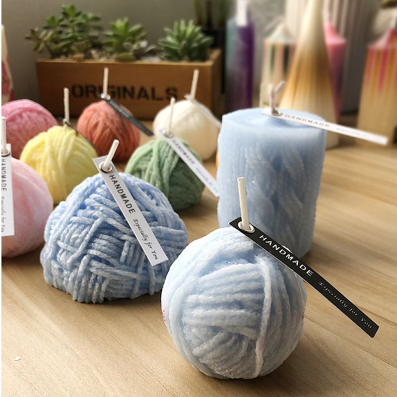 Knitting Wool Silicone Candle Mold Ball Shape Aromatherapy Plaster Soap Moulds 