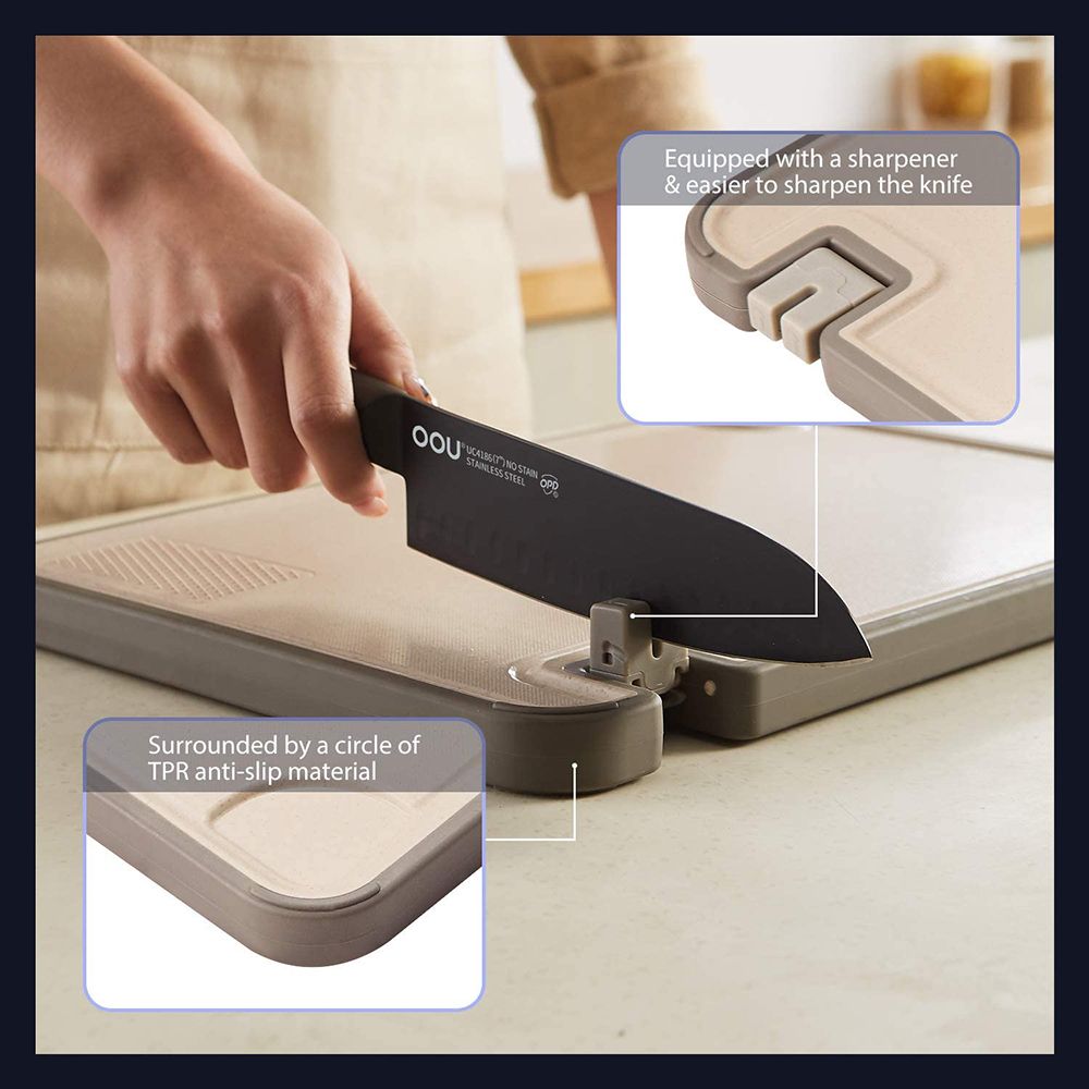 2021 Reversible Cutting Board For Kitchen, Large Thick Durable Plastic Chopping Board, Non Slip