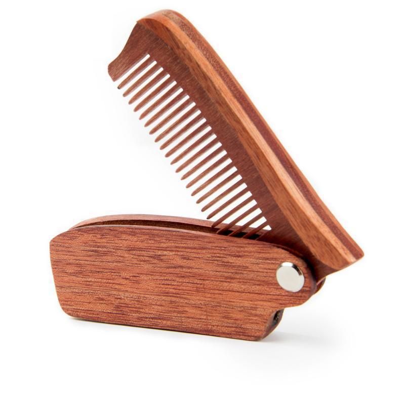Men Folding Beard Comb Wooden Massage Hair Brush Comb Folding For Beard ...