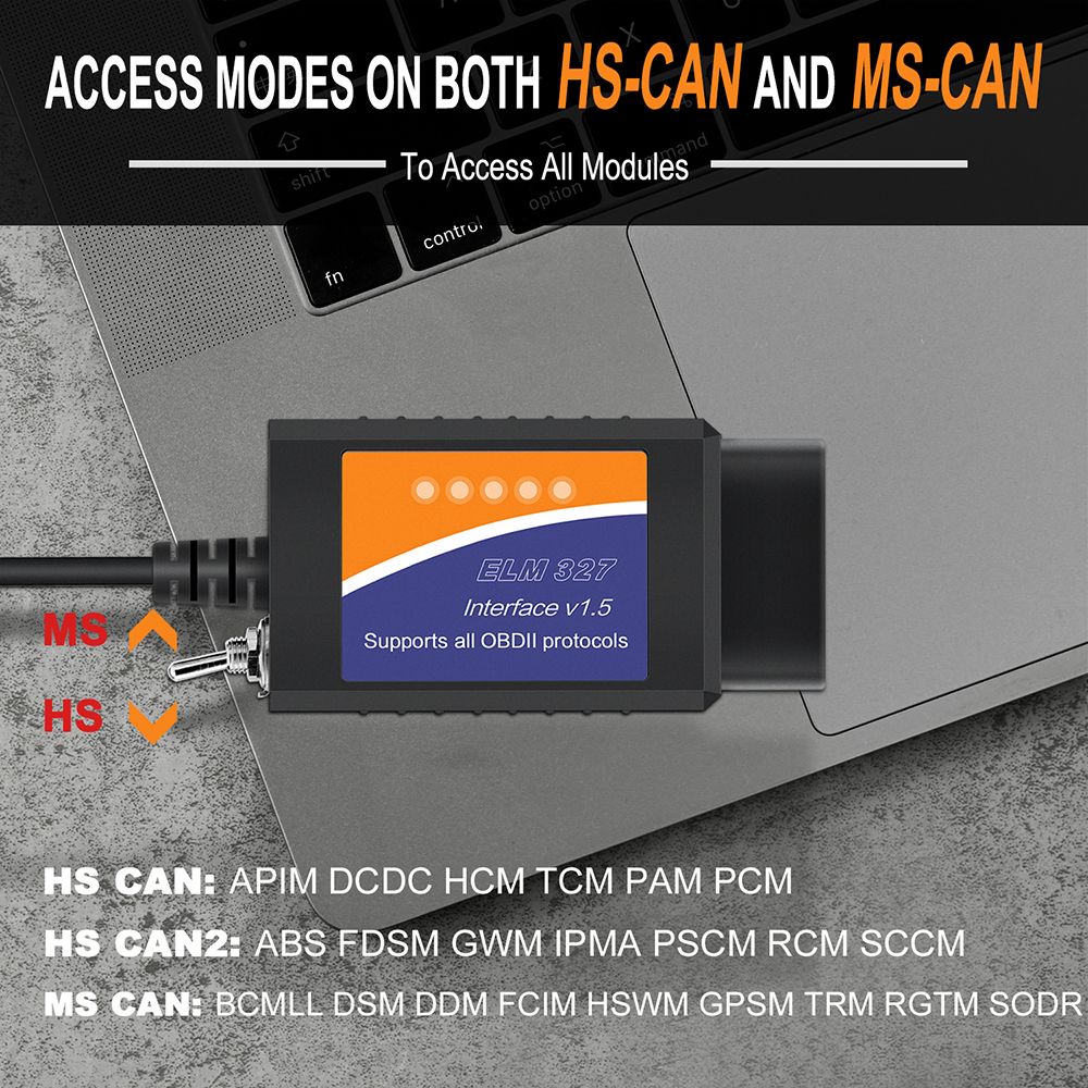 ELM327 OBDII OBD2 CAN-BUS USB Lector de escáner de código de diagnóstico automático herramienta V1.5