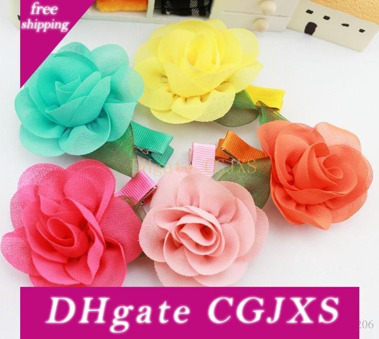 fabric flower hair clips