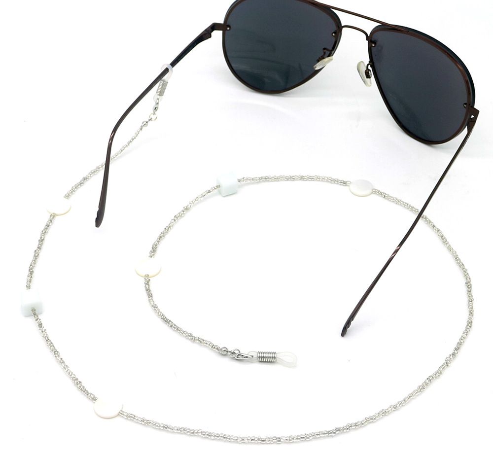 Compra Cadenas De Gafas Cuerda Cuerda Cuerda De Plateado Cáscara Blanca  Cáscara Hecha A Mano De Gafas Cable De Cadena Gafas De Sol Gafas De Sol  Accesorios Barato | Entrega Rápida Y