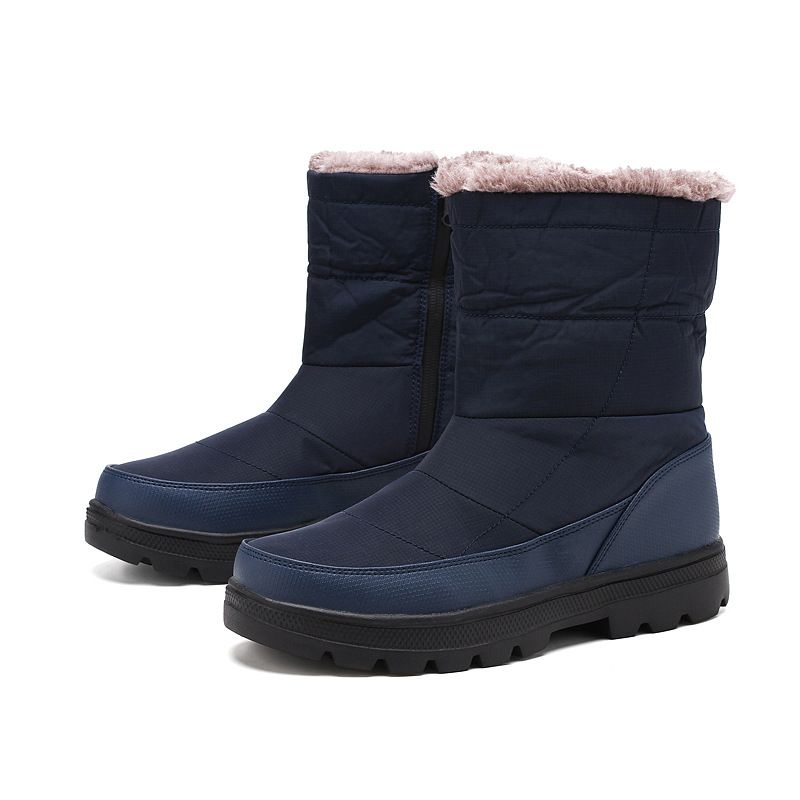 women waterproof fur lining slip on snow boots