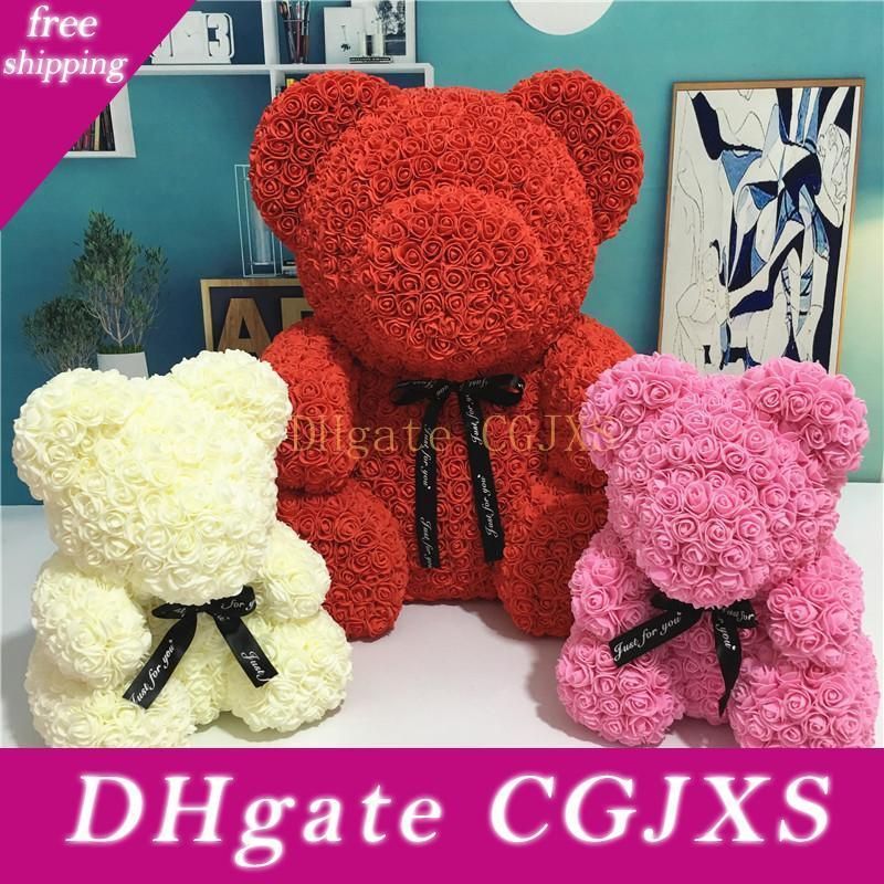 artificial flower teddy bear