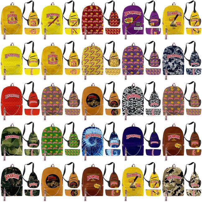 Print Men Backpack School Bag Shoulder Boys Cigar Bag Backwoods For Backwood Bag New Travel ...