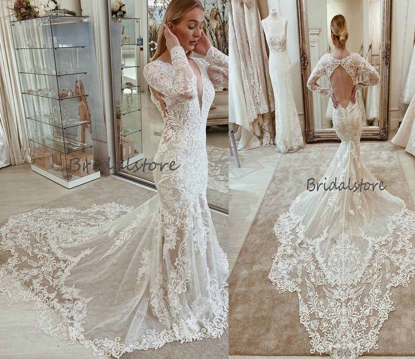 Vintage Lace Mermaid Wedding Dresses 