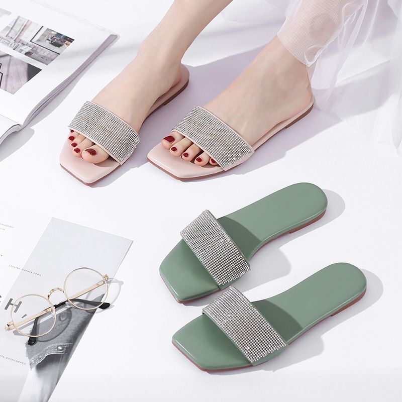 slippers with rhinestones