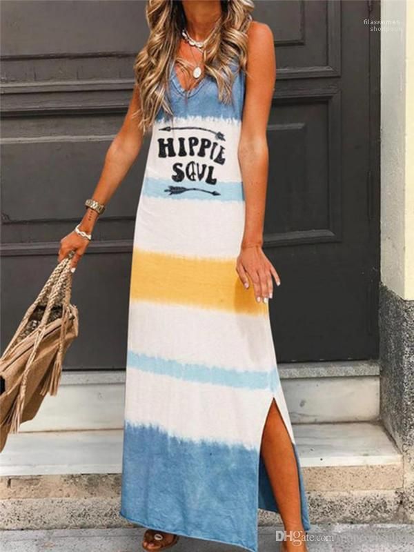 Compre Ropa Para Mujer Casual Una Línea Beach Party Impreso Ropa De Moda  Atractiva De Los Vestidos De Verano Sin Mangas De Cuello En V A 15,87 € Del  Shortpour | Es.Dhgate.Com