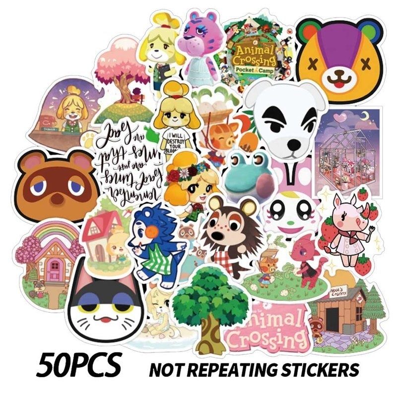 150pcs Animal Crossing Stickers Anime Gaming Stickers for Adults Teens Kids Waterproof Vinyl Stickers for Water Bottle Laptop Skateboard Snowboard Luggage Guitar Decor 