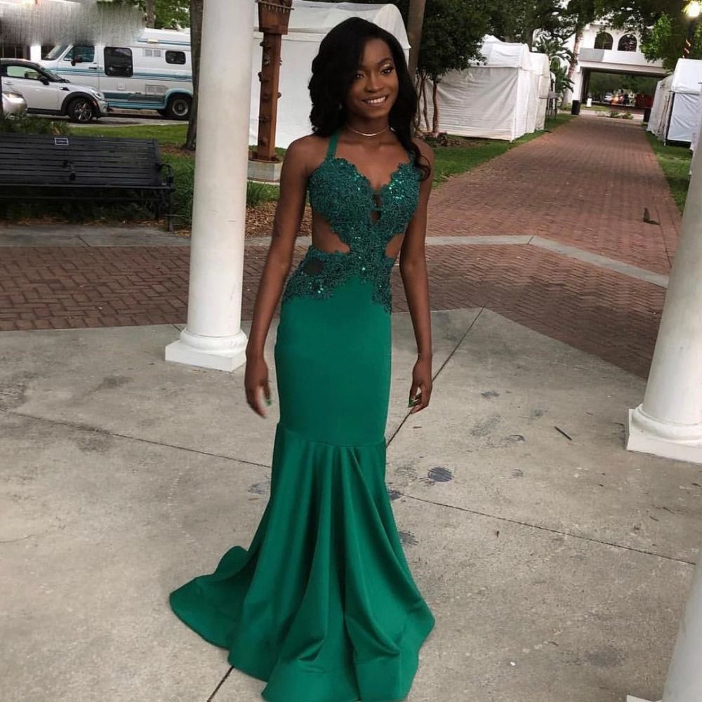 2020 Emerald Green Mermaid Prom Dresses ...