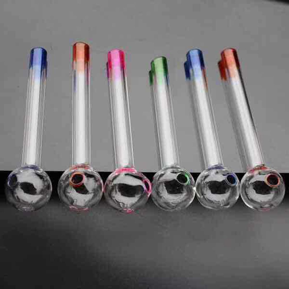 2021 10cm Handcraft Pyrex Glass Oil Burner Pipe Mini Smoking Hand Pipes Thick Glass Pipe Oil