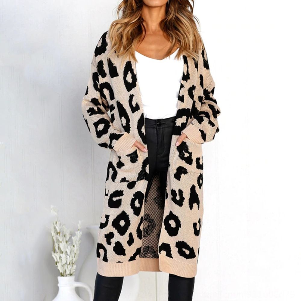leopard print cardigan sweater