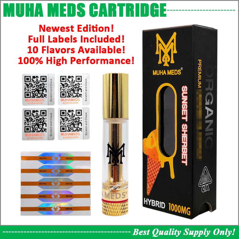 New Muha Med Cartridge Live Resin Vape Cart 0.8ML Tank Thick Oil