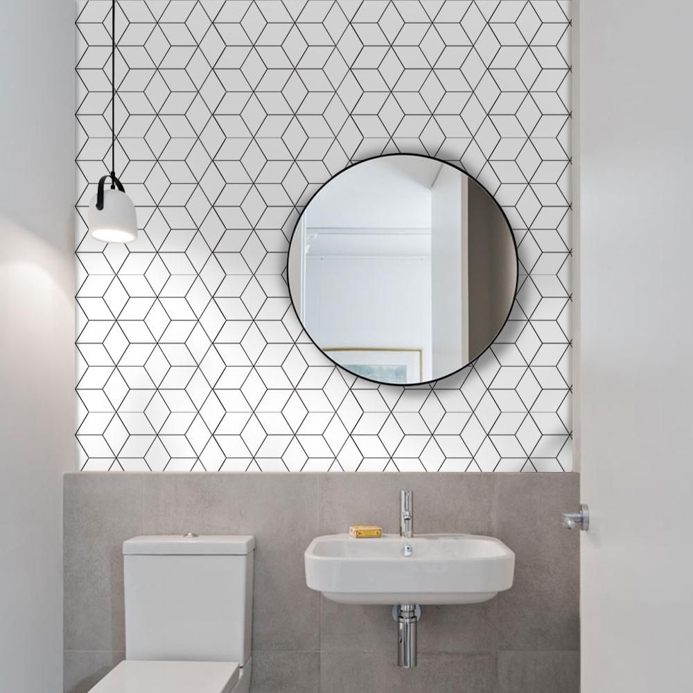 10PCS Kitchen Tile Sticker Bathroom Mosaic Sticker Self-adhesive Wall Home Decor