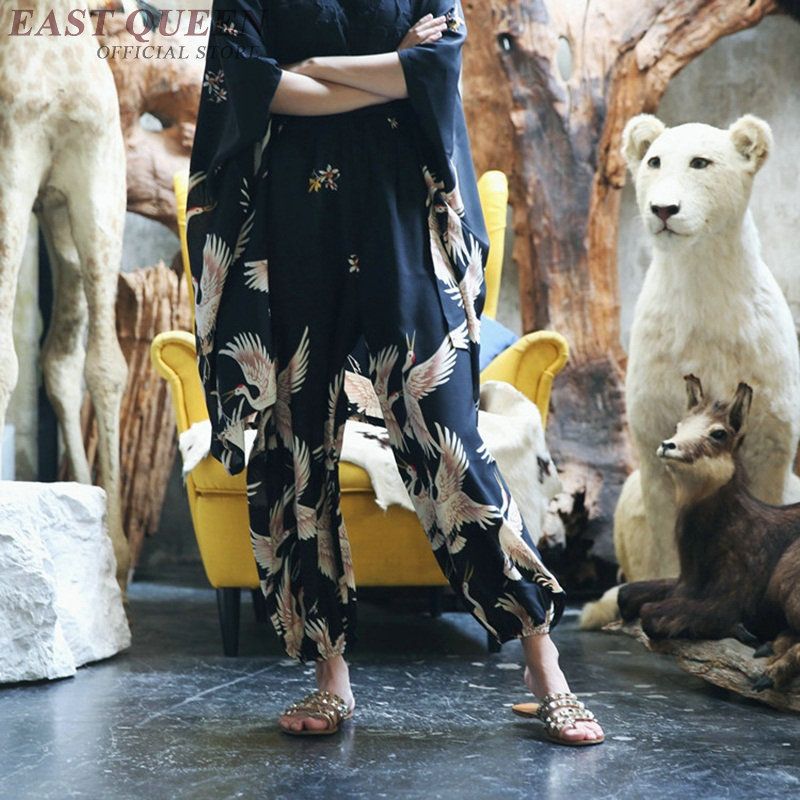 Compra Streetwear Japonés Kimono Pantalones Palazzo Culotttes Japón Ropa  Femenina Mujeres Atractivas Los Pantalones De Pierna Ancha FZ774 CX200810  Barato | Entrega Rápida Y Calidad | Es.Dhgate