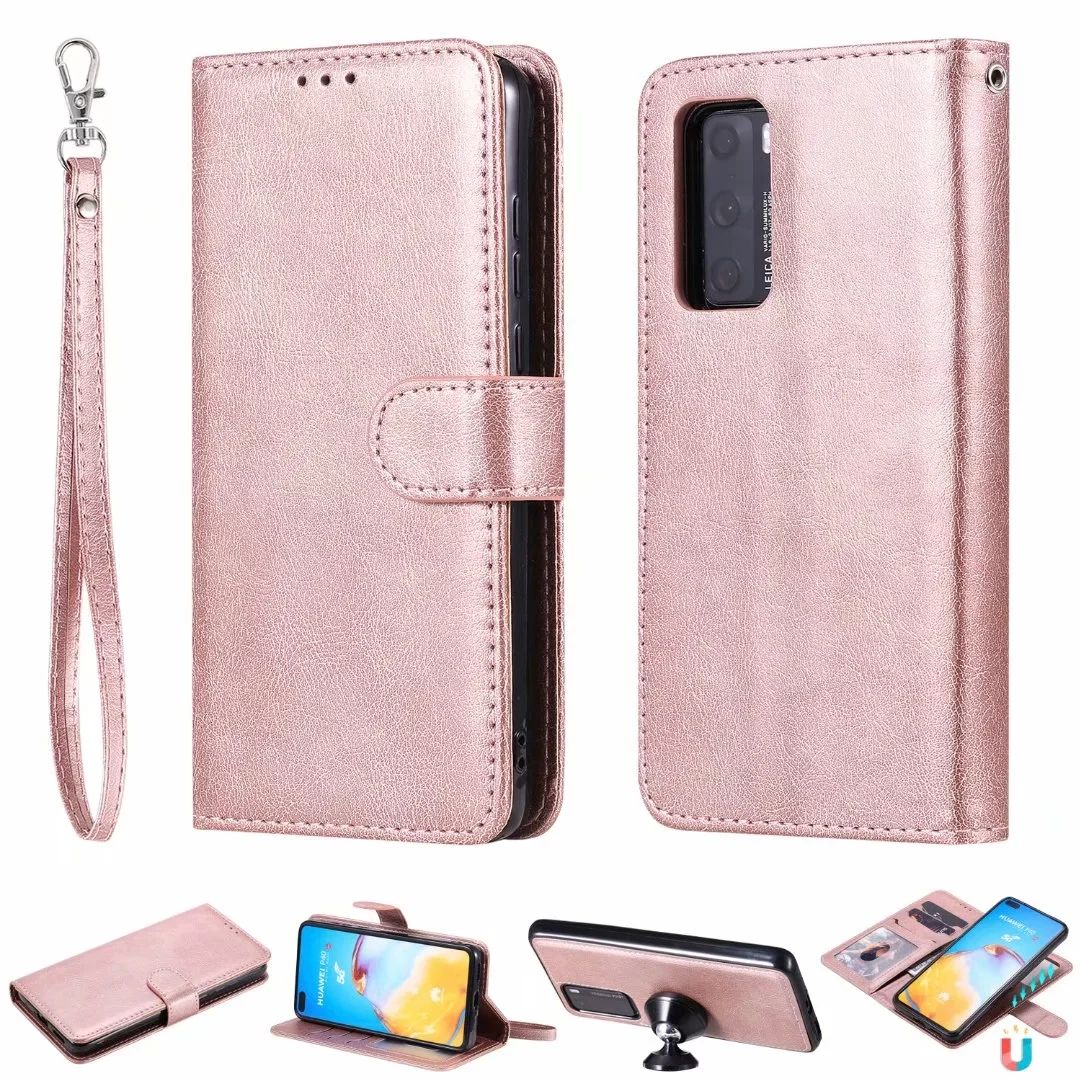 Leather Wallet Case For Samsung A31 1 A01 M11 Huawei P40 Lite Pro Removable Detachable Magnetic Id Card Slot Flip Cover Pouch Strap Phones Cases Silicone Phone Cases From Best8168 4 17
