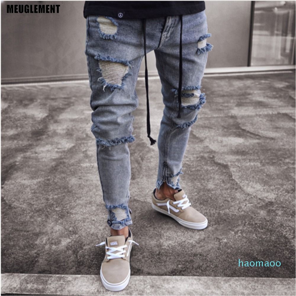 Jeans Hombre | Bershka Jeans Jogger Con Rotos Gris - Bellavista