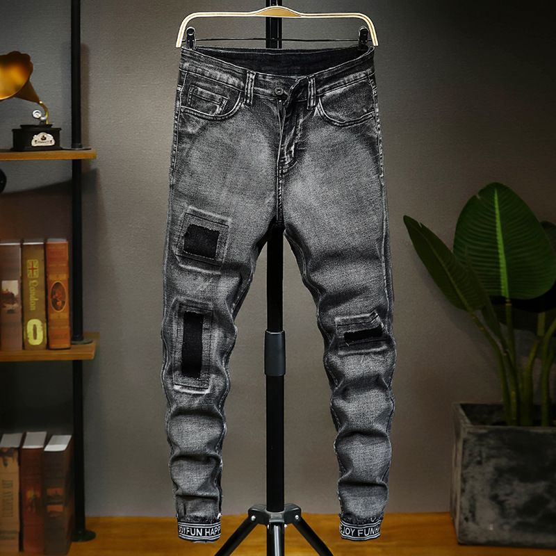 Compra Vaqueros Para Hombre De Primavera Y Verano Nuevos Pantalones  Vaqueros Para Hombre Slim Fit Elástico Beam Pantalones Flojos De Moda Jeans  Rotos Barato | Entrega Rápida Y Calidad | Es.Dhgate