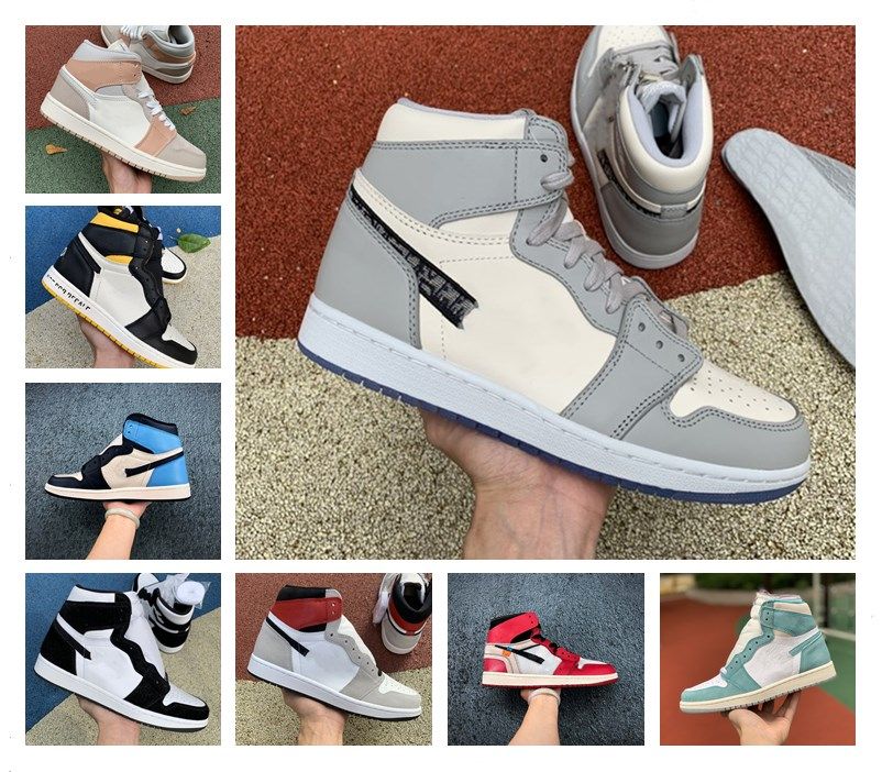 New 1 High Travis Scotts Low Fearless Panda Obsidian Men Basketball Shoes Milan UNC 1s Chicago 