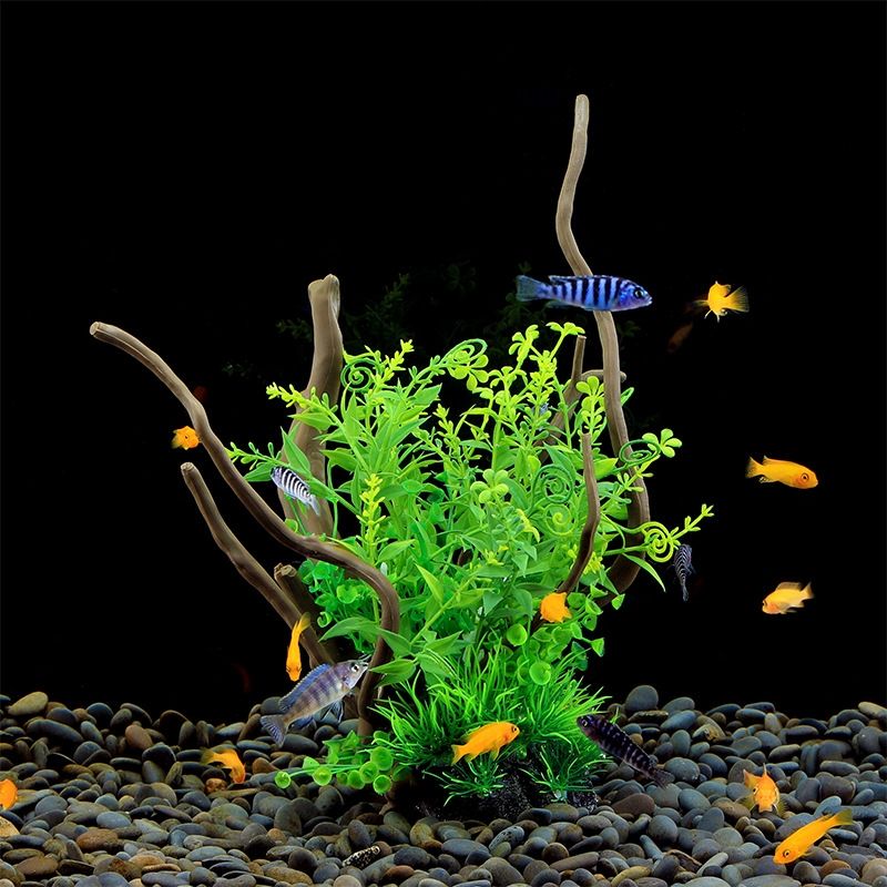 black and white fish tank decorations