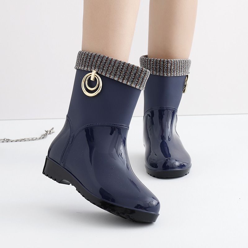 high heel rubber rain boots
