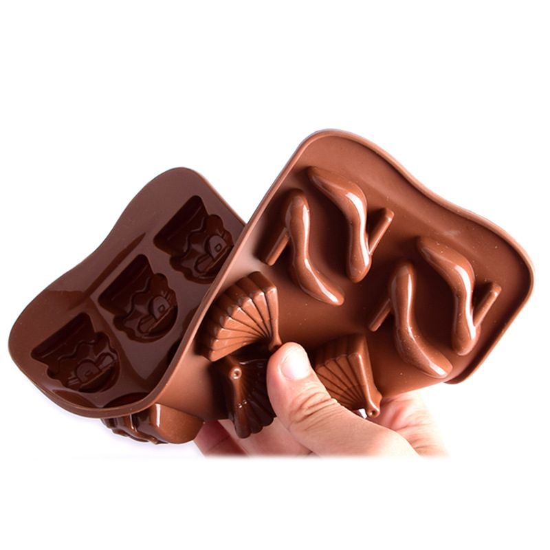 Ice/Jelly Shape Tray Silicone Handbag/Shoe/Fan Chocolate Mould 