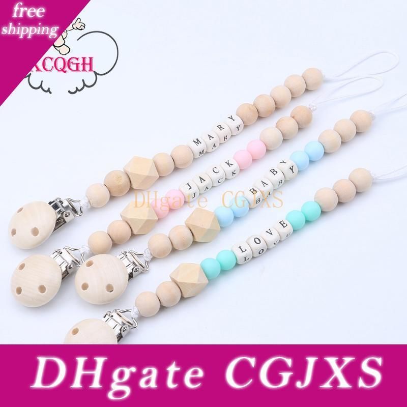 personalized wooden pacifier clip