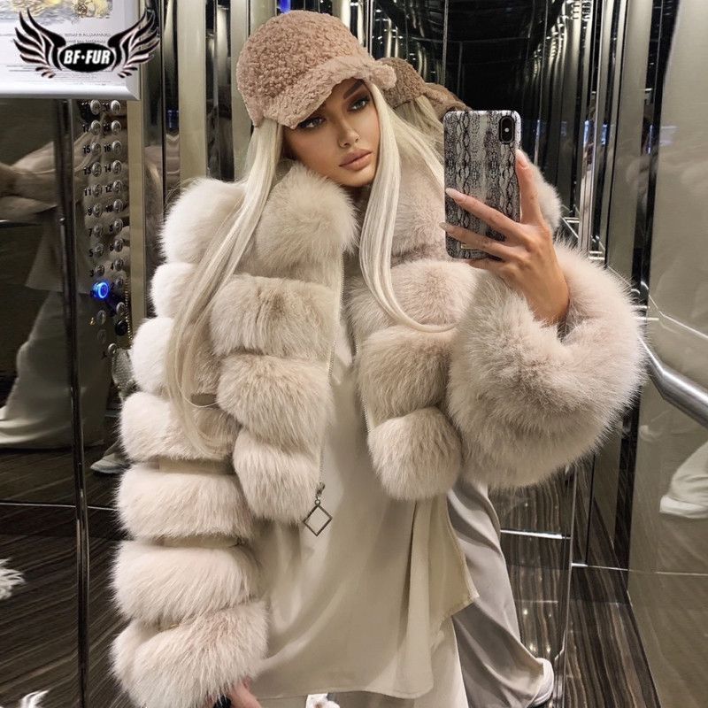 BFFUR Short Real Fox Fur Coats Women 