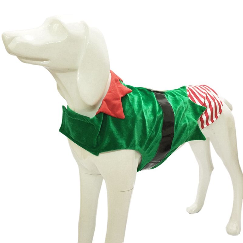 2020 Christmas Green Elf Pet Dog Costume Autumn Winter Warm Dog Clothes Decor Pet Hoodies For Dogs Cosplay Dress Up Costume From Wudee 13 21 Dhgate Com