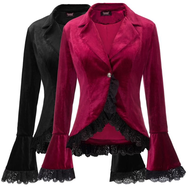 velvet long jacket women's