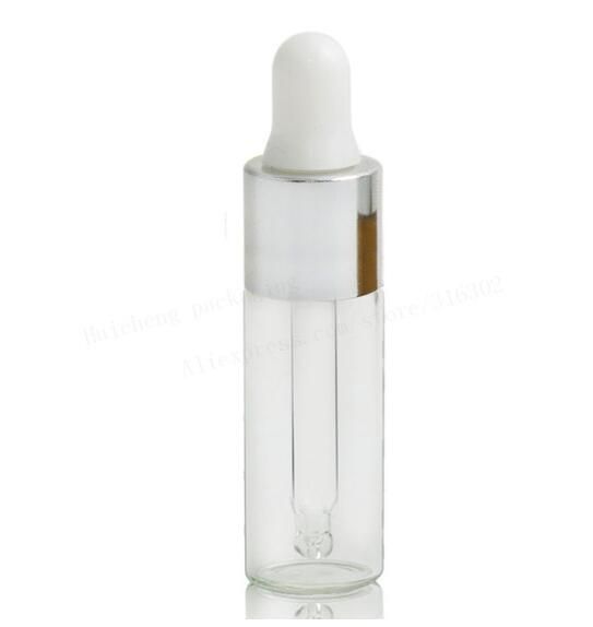 5ml clear bottles with white cap