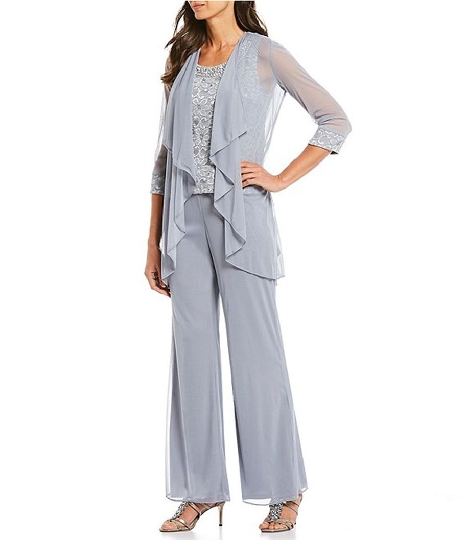 Chiffon Mother Of The Bride Pant Suits Three Pieces Lace Jumpsuits Wedding  Guest Dress Plus Size Pantsuits From Lindaxu90, $96.54 | DHgate.Com