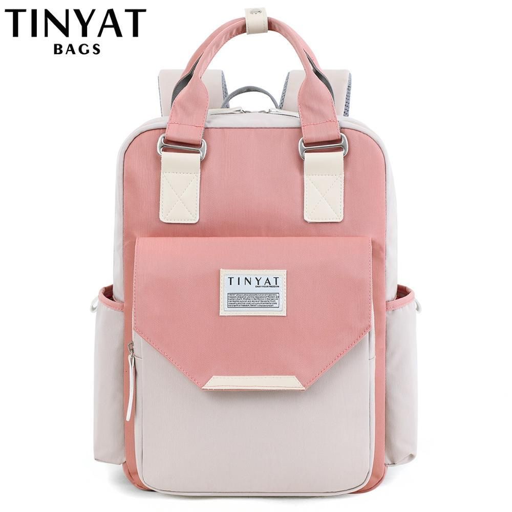 Tinyat Candy Women Canvas Backpack Waterproof Laptop Backpack 15 Pink Patchwork School Backpacks Teenage Girls Bags Camping Backpacks Designer Backpacks From Dhgatemasksun 24 38 Dhgate Com
