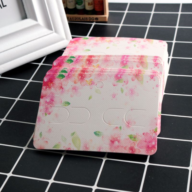 Wholesale 100pcs/lot Custom Pink Paper Jewelry Boxes Printed