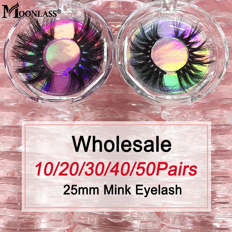 25mm Mink Lash Vendor 10/20/30/40/Eyelash Packaging Box Bulk Mink