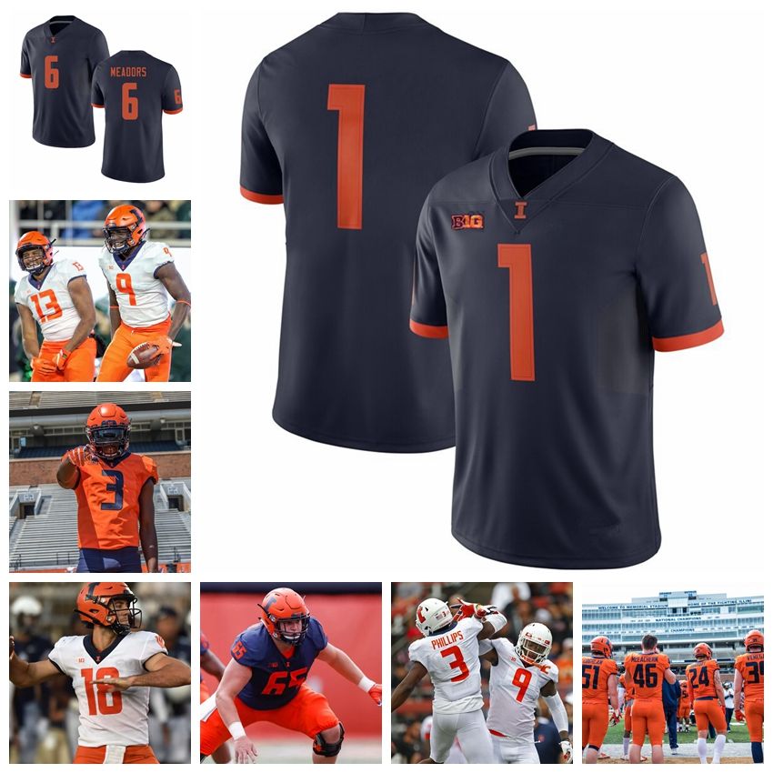 2020 NCAA Illinois Fighting Illini Jerseys Daniel Barker Jersey Jeff