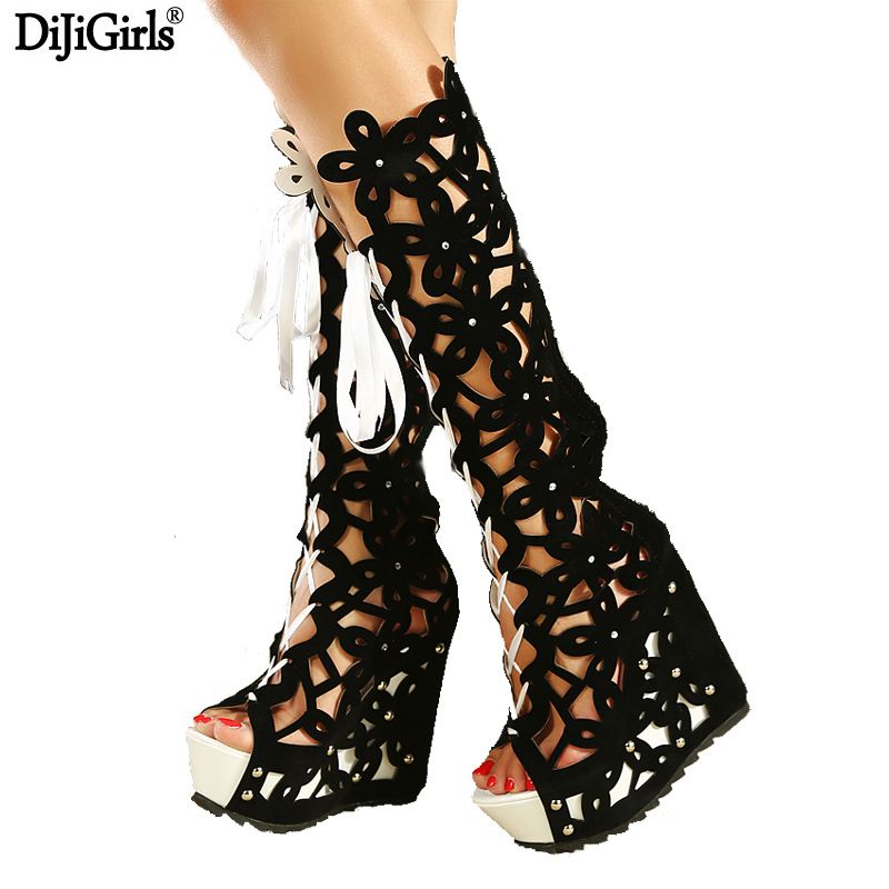 knee high gladiator heels