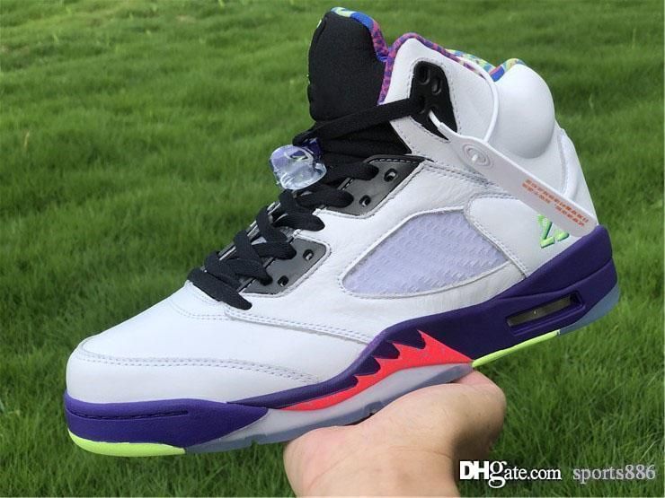 retro 5 white ghost green court purple