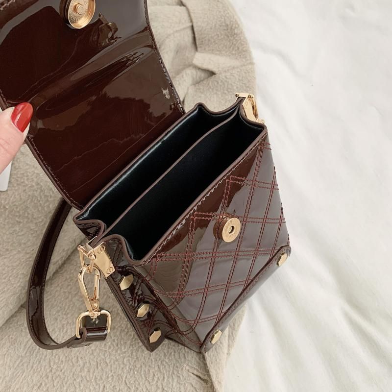 patent leather bucket bag