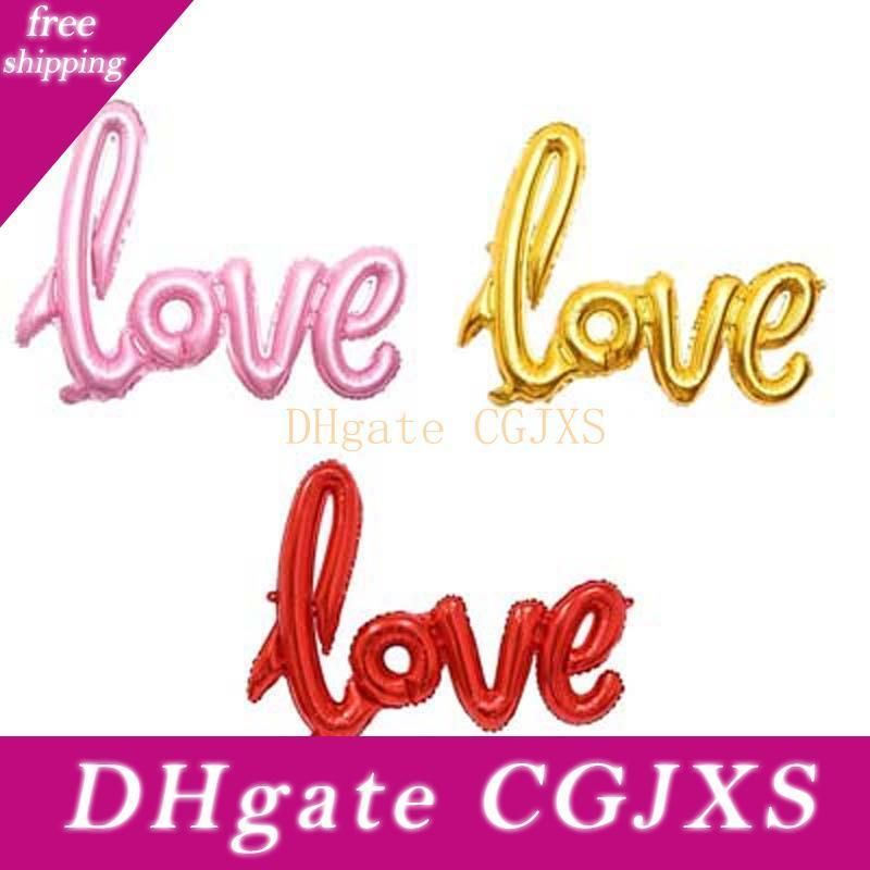 large pink letter balloons