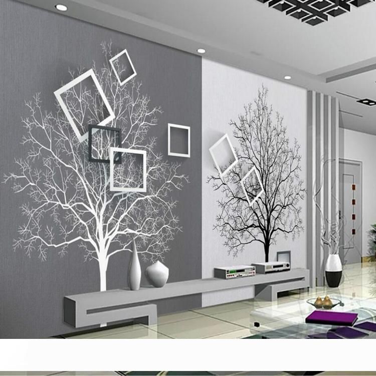 3d Wall Paper Rolls Wallpaper For Walls 3d Murals Hd Black And White Tree Simple 3d Tv Background Wallpapers Home Improvement From J15139563875 59 91 Dhgate Com