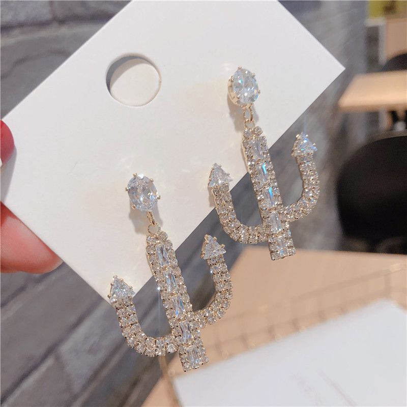 diamants Femmes diseñador de joyas de Lujo pendientes de las mujeres pour le mariage d'or plaqué or pompon boucles d'oreilles