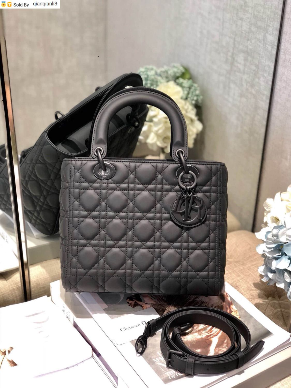 matte black crossbody bag