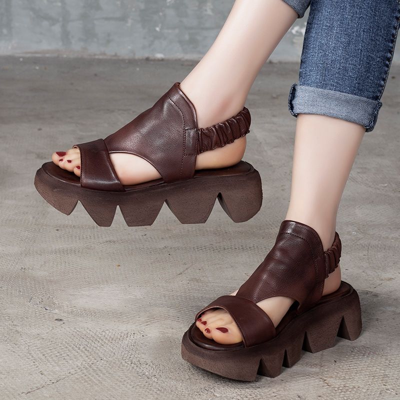 retro leather sandals