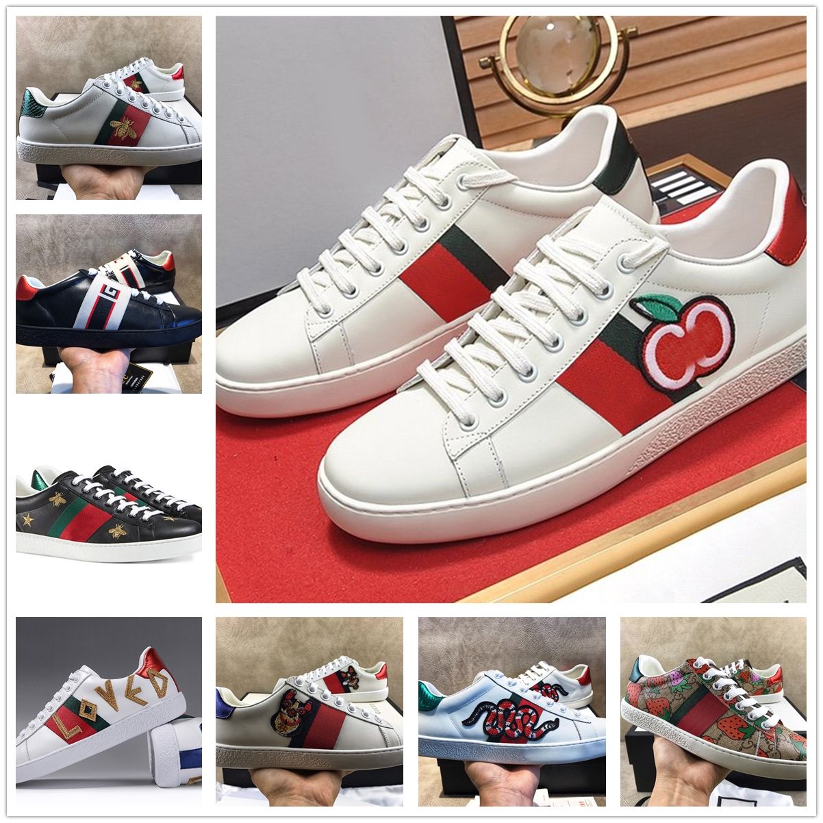 green and red stripe trainers
