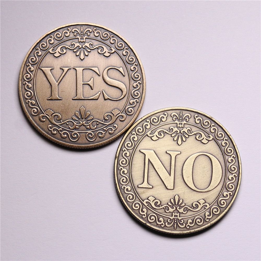 Floral YES NO Letter Commemorative Coin Ornaments Collection Arts Souvenir Gifts 