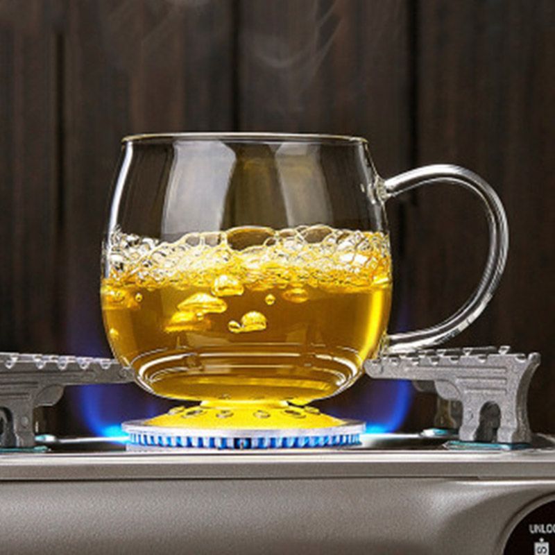 Coffee Tea Mugs Clear Glass Cup Set Infuser Filter Lid Transparent Water Cups